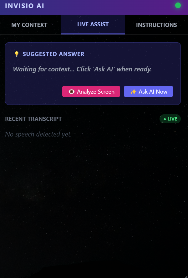 Invisio AI - The Invisible Interview Assistant | Copilot for Job Interviews